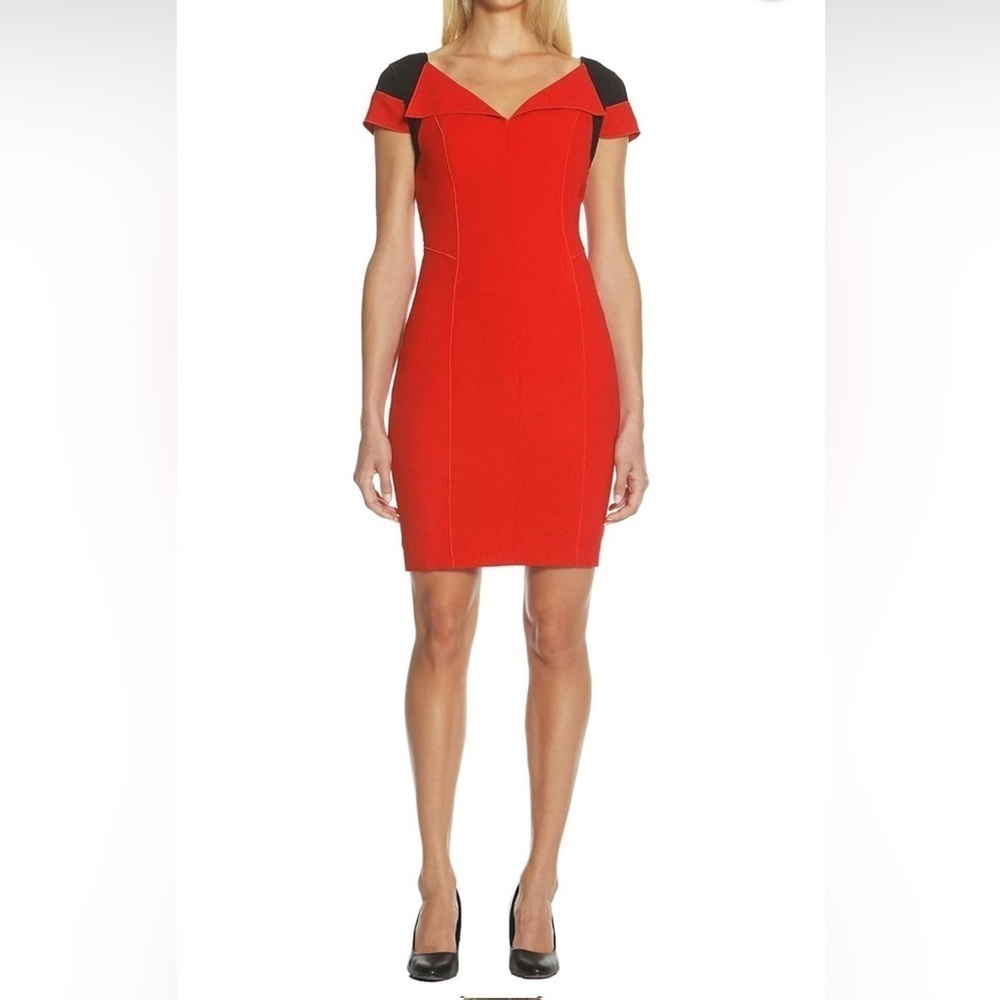 Shani Focus Sheath Dress Bright red Sophisticated Power Career Bodycon Classy